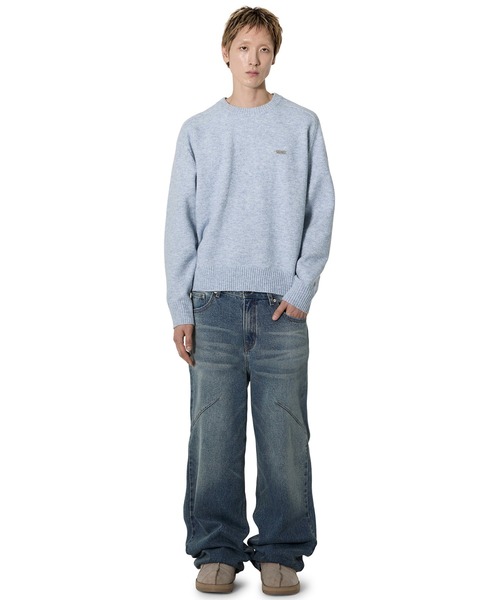Openyard(オープンヤード)の「『Openyard/オープンヤード』MELLOW KNIT/メローニット(ニット/セーター・メンズ・ライトブルー/ブラック/グレー・M/L)」の22枚目の写真