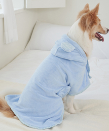 Bailey（ベイリー）の「中型犬 大型犬 子犬 ペットタオル ドライ シャワーガウン ブルー（その他ペットグッズ）」