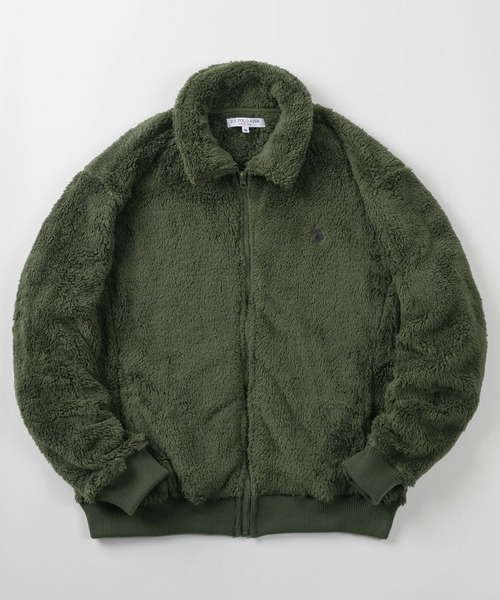 U.S. POLO ASSN.(ユーエスポロアッスン)の「【80】【U.S. POLO ASSN./ユーエスポロアッスン】ポロ襟 ボアフリース ブルゾン/ジャケット/ライトアウター/ワンポイント刺繍/ダブルフェイス/トラッド/プレッピー/ユニセックス/レディース/メンズ(ブルゾン・メンズ・カーキ/アイボリー/ネイビー/ブラック/ベージュ・M/L)」の4枚目の写真