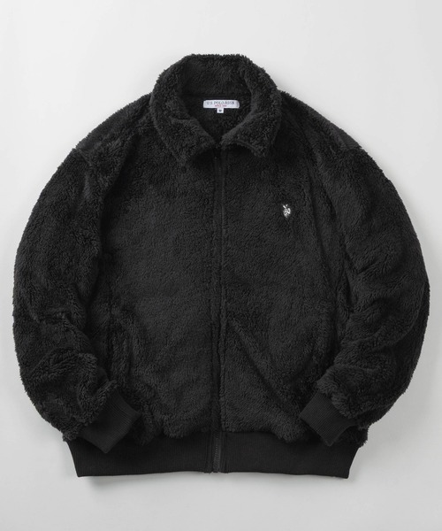 U.S. POLO ASSN.(ユーエスポロアッスン)の「【80】【U.S. POLO ASSN./ユーエスポロアッスン】ポロ襟 ボアフリース ブルゾン/ジャケット/ライトアウター/ワンポイント刺繍/ダブルフェイス/トラッド/プレッピー/ユニセックス/レディース/メンズ(ブルゾン・メンズ・カーキ/アイボリー/ネイビー/ブラック/ベージュ・M/L)」の1枚目の写真