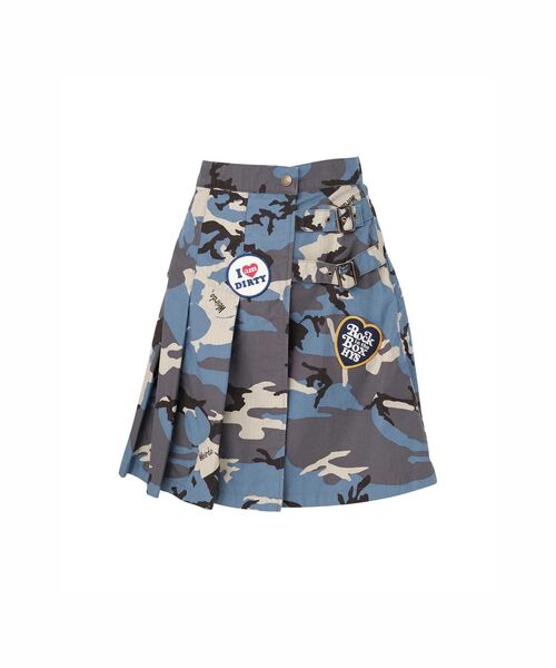 HYSTERIC GLAMOUR（ヒステリックグラマー）の「ミリタリープリーツラップスカート（スカート・レディース・カーキ系/ブルー系その他/カーキ/ブラック・MEDIUM/SMALL）」の4枚目の写真