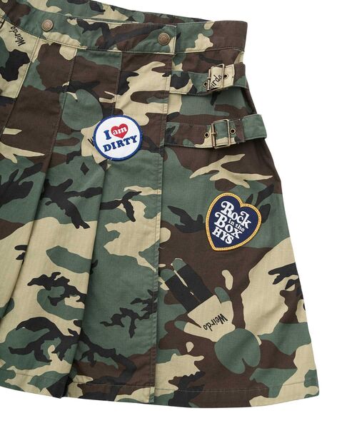 HYSTERIC GLAMOUR（ヒステリックグラマー）の「ミリタリープリーツラップスカート（スカート・レディース・カーキ系/ブルー系その他/カーキ/ブラック・MEDIUM/SMALL）」の9枚目の写真