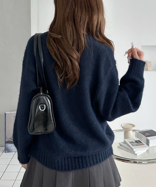 Ada.(エイダ)の「スパンコールロゴモチーフ クルーネック ニット(ニット/セーター・レディース・ネイビー/グレー/アイボリー・FREE)」の6枚目の写真