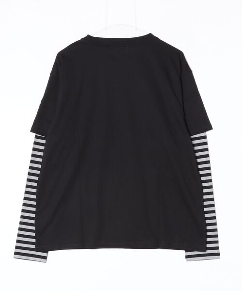 younger song(ヤンガーソング)の「relaxy logo layered ls tee(Tシャツ/カットソー・メンズ・White/Black/ブラウン・MEDIUM/LARGE)」の4枚目の写真