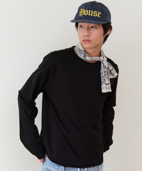 THEVINYLHOUSE(ザバイニルハウス)の「CUT-OFF LAYERED LS TEE BLACK(Tシャツ/カットソー・メンズ・その他・SMALL/MEDIUM/LARGE)」の6枚目の写真