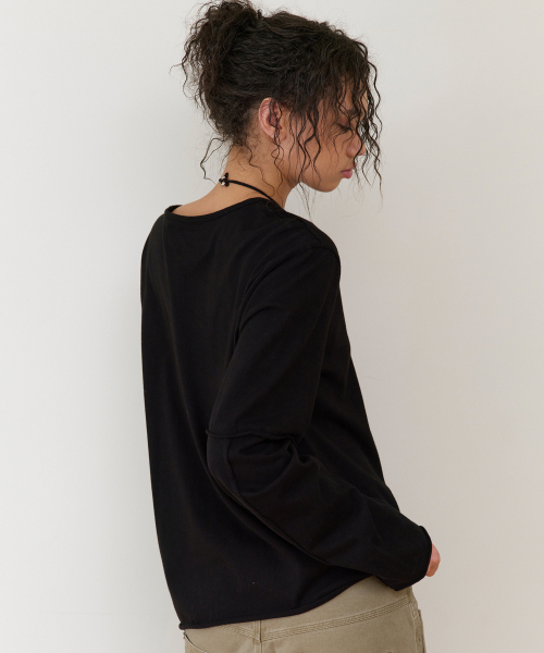 THEVINYLHOUSE(ザバイニルハウス)の「CUT-OFF LAYERED LS TEE BLACK(Tシャツ/カットソー・メンズ・その他・SMALL/MEDIUM/LARGE)」の9枚目の写真