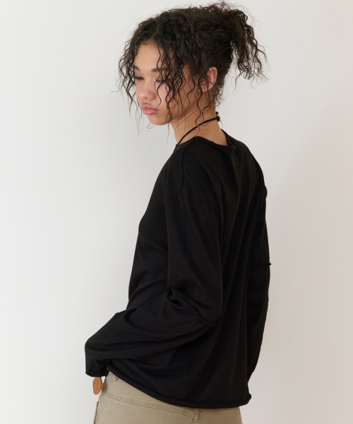 THEVINYLHOUSE(ザバイニルハウス)の「CUT-OFF LAYERED LS TEE BLACK(Tシャツ/カットソー・メンズ・その他・SMALL/MEDIUM/LARGE)」の10枚目の写真
