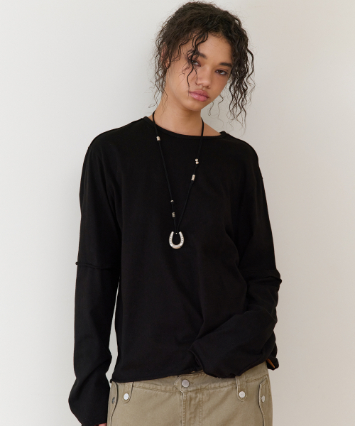 THEVINYLHOUSE(ザバイニルハウス)の「CUT-OFF LAYERED LS TEE BLACK(Tシャツ/カットソー・メンズ・その他・SMALL/MEDIUM/LARGE)」の12枚目の写真