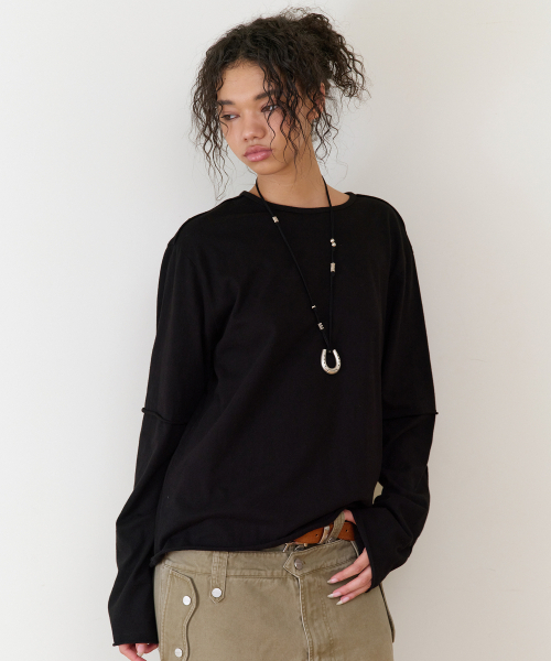 THEVINYLHOUSE(ザバイニルハウス)の「CUT-OFF LAYERED LS TEE BLACK(Tシャツ/カットソー・メンズ・その他・SMALL/MEDIUM/LARGE)」の14枚目の写真