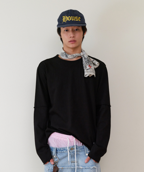 THEVINYLHOUSE(ザバイニルハウス)の「CUT-OFF LAYERED LS TEE BLACK(Tシャツ/カットソー・メンズ・その他・SMALL/MEDIUM/LARGE)」の15枚目の写真