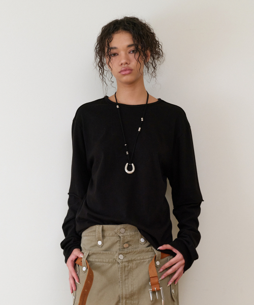 THEVINYLHOUSE(ザバイニルハウス)の「CUT-OFF LAYERED LS TEE BLACK(Tシャツ/カットソー・メンズ・その他・SMALL/MEDIUM/LARGE)」の16枚目の写真