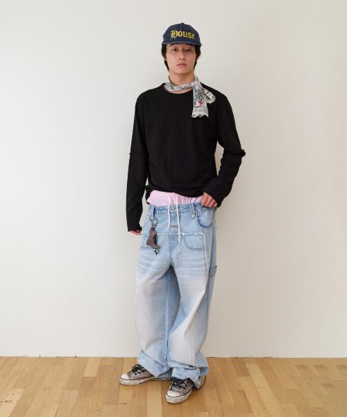 THEVINYLHOUSE(ザバイニルハウス)の「CUT-OFF LAYERED LS TEE BLACK(Tシャツ/カットソー・メンズ・その他・SMALL/MEDIUM/LARGE)」の19枚目の写真