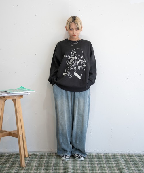 bashful base Oriental(バッシュフルベースオリエンタル)の「【bbO】バッシュフルくんニットプルオーバー(Tシャツ/カットソー・メンズ・グリーン/ブラウン/ブラック/アイボリー・LARGE/MEDIUM)」の16枚目の写真