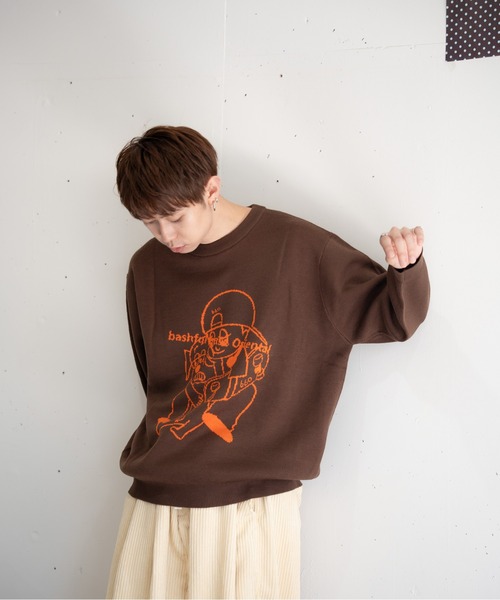 bashful base Oriental(バッシュフルベースオリエンタル)の「【bbO】バッシュフルくんニットプルオーバー(Tシャツ/カットソー・メンズ・グリーン/ブラウン/ブラック/アイボリー・LARGE/MEDIUM)」の19枚目の写真