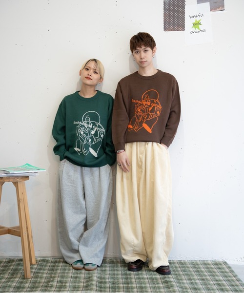 bashful base Oriental(バッシュフルベースオリエンタル)の「【bbO】バッシュフルくんニットプルオーバー(Tシャツ/カットソー・メンズ・グリーン/ブラウン/ブラック/アイボリー・LARGE/MEDIUM)」の15枚目の写真