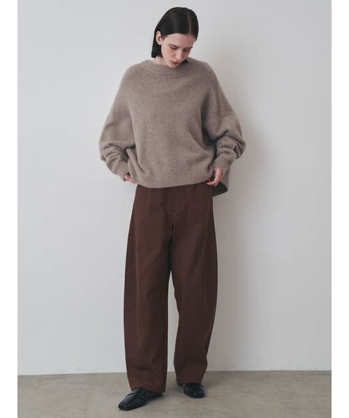ELENDEEK(エレンディーク)の「フロントカーブパンツ(その他パンツ・レディース・ブラウン/オフホワイト・2/1)」の3枚目の写真