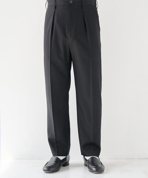 STUDIOUS(ステュディオス)の「【STUDIOUS】Woolycupra Pegtop Slacks(スラックス・メンズ・ブラウン/ブラック・2/3/1)」の2枚目の写真