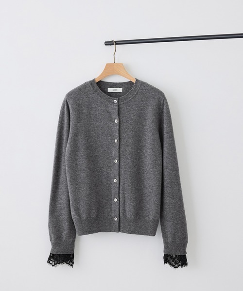ROPE'(ロペ)の「【J'aDoRe・一部店舗限定サイズ】レイヤードライクレースニットプルオーバー/イージーケア(ニット/セーター・レディース・チャコールグレー/ブラック/オフホワイト・38)」の3枚目の写真