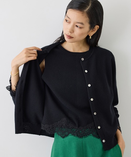 ROPE'(ロペ)の「【J'aDoRe・一部店舗限定サイズ】レイヤードライクレースニットプルオーバー/イージーケア(ニット/セーター・レディース・チャコールグレー/ブラック/オフホワイト・38)」の1枚目の写真