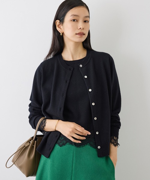 ROPE'(ロペ)の「【J'aDoRe・一部店舗限定サイズ】レイヤードライクレースニットプルオーバー/イージーケア(ニット/セーター・レディース・チャコールグレー/ブラック/オフホワイト・38)」の4枚目の写真