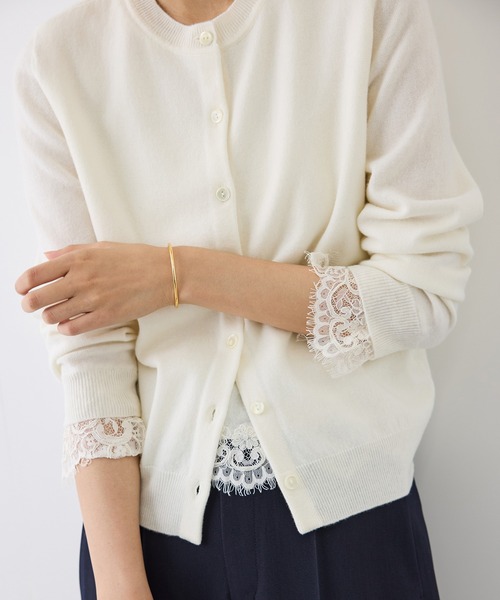 ROPE'(ロペ)の「【J'aDoRe・一部店舗限定サイズ】レイヤードライクレースニットプルオーバー/イージーケア(ニット/セーター・レディース・チャコールグレー/ブラック/オフホワイト・38)」の6枚目の写真