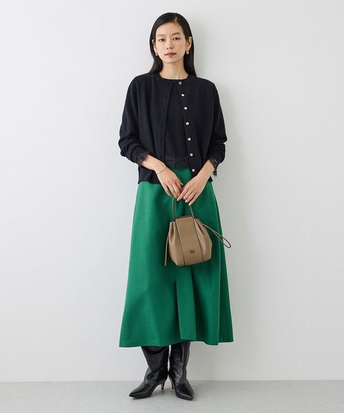 ROPE'(ロペ)の「【J'aDoRe・一部店舗限定サイズ】レイヤードライクレースニットプルオーバー/イージーケア(ニット/セーター・レディース・チャコールグレー/ブラック/オフホワイト・38)」の9枚目の写真