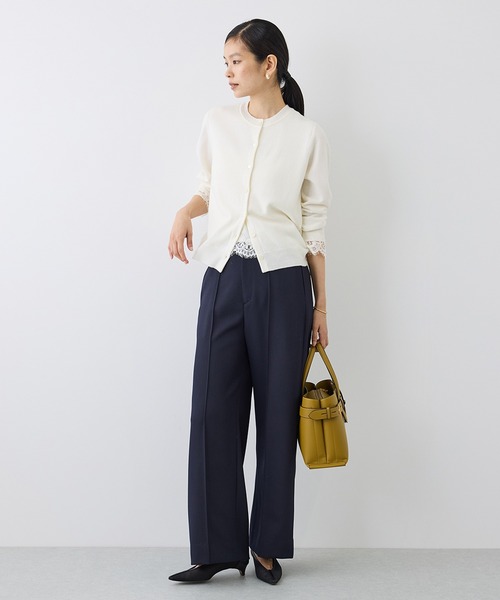 ROPE'(ロペ)の「【J'aDoRe・一部店舗限定サイズ】レイヤードライクレースニットプルオーバー/イージーケア(ニット/セーター・レディース・チャコールグレー/ブラック/オフホワイト・38)」の10枚目の写真