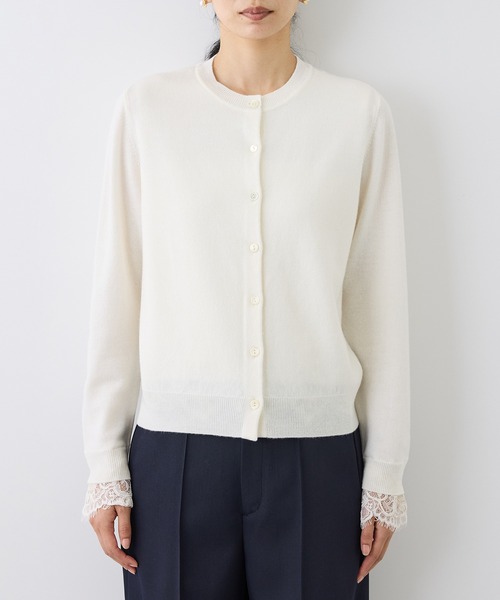 ROPE'(ロペ)の「【J'aDoRe・一部店舗限定サイズ】レイヤードライクレースニットプルオーバー/イージーケア(ニット/セーター・レディース・チャコールグレー/ブラック/オフホワイト・38)」の12枚目の写真