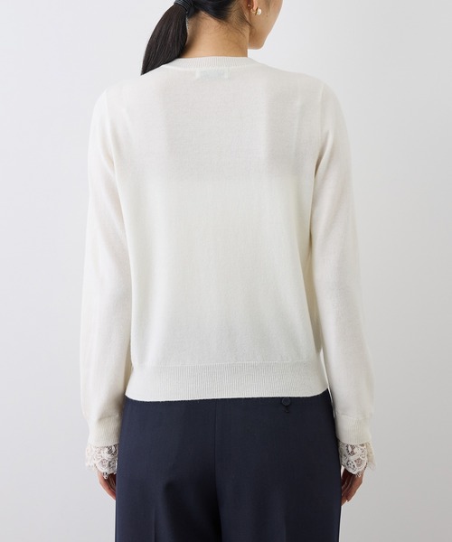 ROPE'(ロペ)の「【J'aDoRe・一部店舗限定サイズ】レイヤードライクレースニットプルオーバー/イージーケア(ニット/セーター・レディース・チャコールグレー/ブラック/オフホワイト・38)」の14枚目の写真