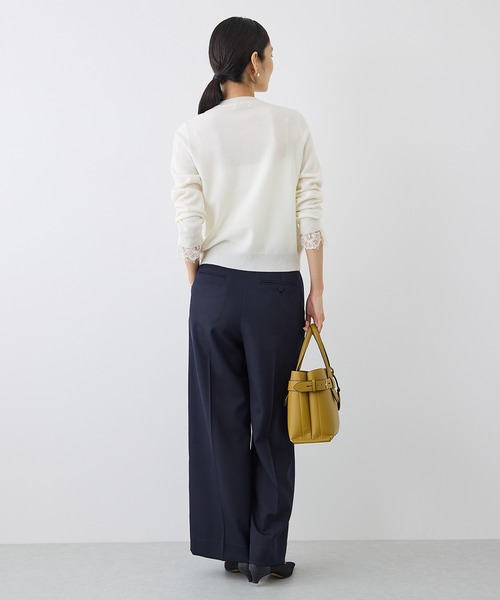 ROPE'(ロペ)の「【J'aDoRe・一部店舗限定サイズ】レイヤードライクレースニットプルオーバー/イージーケア(ニット/セーター・レディース・チャコールグレー/ブラック/オフホワイト・38)」の22枚目の写真