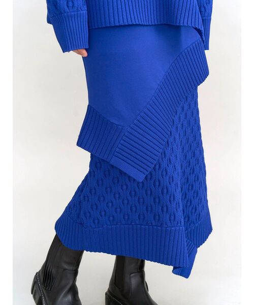 UN3D.（アンスリード）の「LINKS KNIT SEMI-FLARE SK / リンクスニットセミフレアスカート（スカート・レディース・ブラック/グレー/ブルー・38/36）」の13枚目の写真