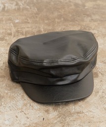 ROOPTOKYO（ループトウキョウ）の「フェイクレザー キャスケット / Faux Leather Cap ヴィンテージライク モード きれいめ ベーシック クラシック メンズ 2026秋冬（キャスケット）」