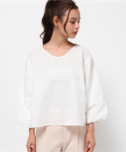 Kastane（カスタネ）の「ボリューム袖トップス（Tシャツ/カットソー・レディース・ピンク/その他11/オフホワイト/ネイビー・FREE）」の12枚目の写真