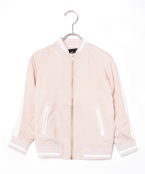 VENCEEXCHANGE(ヴァンスエクスチェンジ)の「kids 袖切替サテンスカジャン (スカジャン・キッズ・ブラック/ライトピンク・120cm/130cm/140cm/150cm)」の1枚目の写真