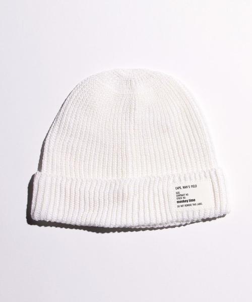 MONKEY TIME（モンキータイム）の「＜monkey time＞ ∴ アゼ ビーニー◆（ニットキャップ/ビーニー・メンズ・オフホワイト/ブラック/グレー/ダークグレー/ベージュ/ネイビー・フリー）」の2枚目の写真