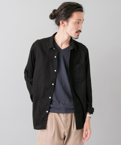 URBAN RESEARCH（アーバンリサーチ）の「URBAN RESEARCH スラブガーゼシャツ（シャツ/ブラウス・メンズ・ブルー/ホワイト/ブラック・LARGE/MEDIUM）」の3枚目の写真
