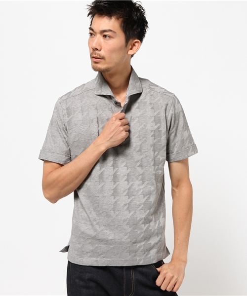 ESSENTIAL GARMENT MEN'S BIGI（エッセンシャルガーメントメンズビギ）の「ポロシャツ（リンクス チドリ柄）/JAPAN MADE(日本製)（ポロシャツ・メンズ・ホワイト/ネイビー/カーキ/グレー・L/S/M）」の2枚目の写真