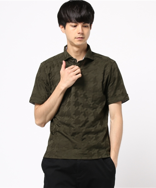 ESSENTIAL GARMENT MEN'S BIGI（エッセンシャルガーメントメンズビギ）の「ポロシャツ（リンクス チドリ柄）/JAPAN MADE(日本製)（ポロシャツ・メンズ・ホワイト/ネイビー/カーキ/グレー・L/S/M）」の3枚目の写真