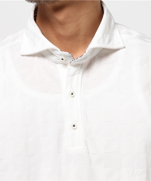 ESSENTIAL GARMENT MEN'S BIGI（エッセンシャルガーメントメンズビギ）の「ポロシャツ（リンクス チドリ柄）/JAPAN MADE(日本製)（ポロシャツ・メンズ・ホワイト/ネイビー/カーキ/グレー・L/S/M）」の7枚目の写真