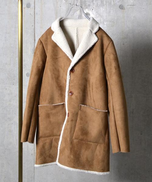 SHIPS JET BLUE（シップスジェットブルー）の「SHIPS JET BLUE: フェイクムートンコート■（ムートンコート・メンズ・カーキ/ブラック・MEDIUM/SMALL/LARGE）」の5枚目の写真