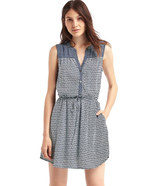 GAP(ギャップ)の「Gap クローバー ノースリーブシャツドレス(ワンピース・レディース・ネイビー・S/L/M/XXS/XS)」の1枚目の写真