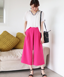 N.（N. Natural Beauty Basic） | ダブルクロスタックガウチョ(その他パンツ)