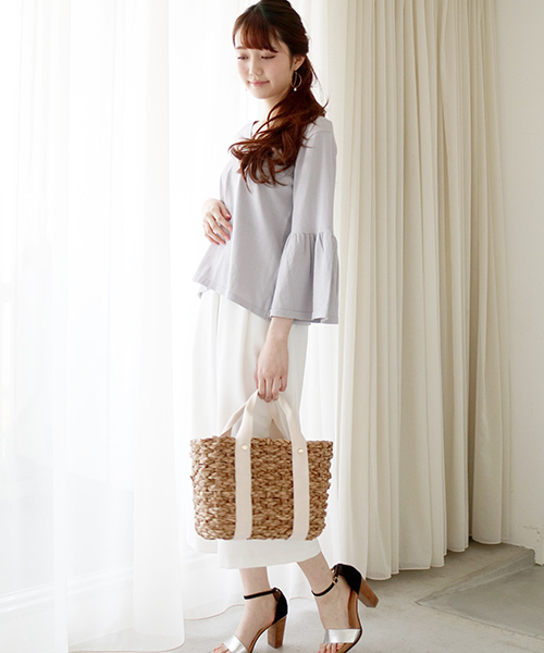 N.（N. Natural Beauty Basic）（エヌエヌナチュラルビューティーベーシック）の「ダブルクロスタックガウチョ（その他パンツ・レディース・ネイビー/ホワイト/ピンク・MEDIUM）」の17枚目の写真