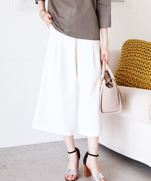 N.（N. Natural Beauty Basic）（エヌエヌナチュラルビューティーベーシック）の「ダブルクロスタックガウチョ（その他パンツ・レディース・ネイビー/ホワイト/ピンク・MEDIUM）」の18枚目の写真