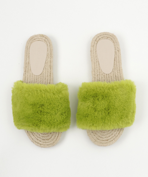 WEGO（ウィゴー）の「DISPARK/カラーファーエスパドリーユ（サンダル・レディース・ピンク/イエロー・MEDIUM/LARGE）」の3枚目の写真