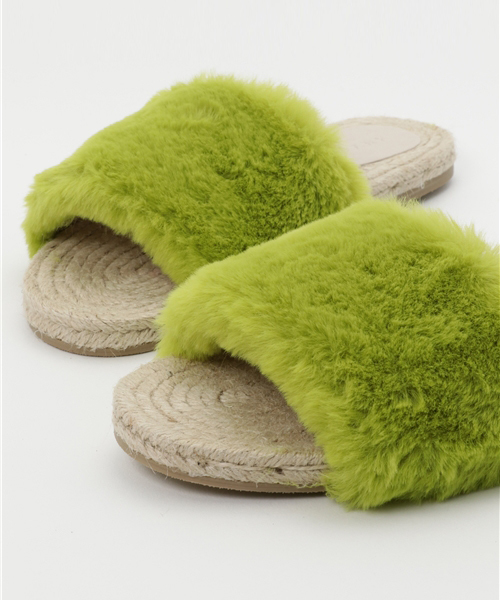 WEGO（ウィゴー）の「DISPARK/カラーファーエスパドリーユ（サンダル・レディース・ピンク/イエロー・MEDIUM/LARGE）」の4枚目の写真