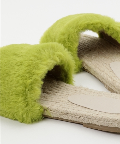 WEGO（ウィゴー）の「DISPARK/カラーファーエスパドリーユ（サンダル・レディース・ピンク/イエロー・MEDIUM/LARGE）」の5枚目の写真