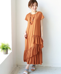 REAL CUBE | Hunch アシンメトリーフリルデザインマキシワンピース(ワンピース)