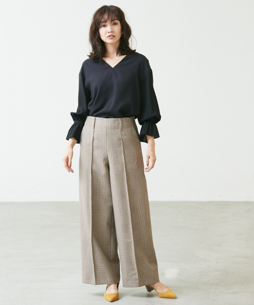 Abahouse Devinette（ドゥヴィネット）の「ヴィスコースツイルブラウス【GINGER 2017年11月号 P.29掲載】（シャツ/ブラウス・レディース・ネイビー/ホワイト/カーキ・FREE）」の10枚目の写真