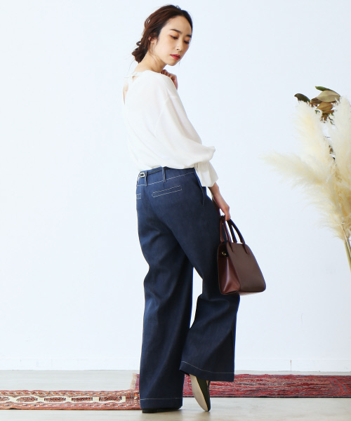 Abahouse Devinette（ドゥヴィネット）の「ヴィスコースツイルブラウス【GINGER 2017年11月号 P.29掲載】（シャツ/ブラウス・レディース・ネイビー/ホワイト/カーキ・FREE）」の18枚目の写真